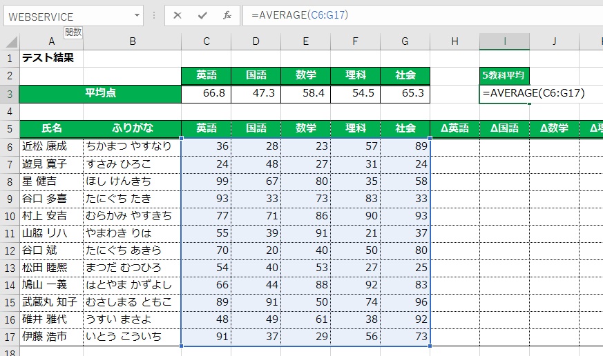 得点結果全選択